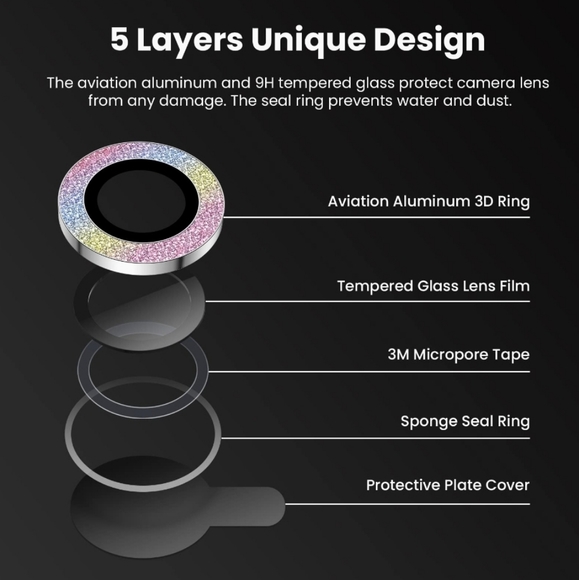 Camera lens protector iPhone 14 Pro iPhone 13 Pro iPhone 14 Pro Max 13 pro max - Picture 3 of 7